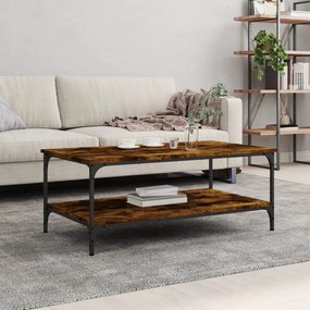 Füstös tölgy színű szerelt fa dohányzóasztal 100x55x40 cm