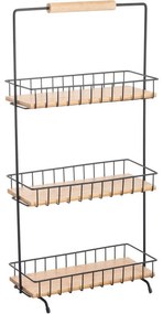 MSV Háromszintes konyhai állvány Elie 29,5 x 15,5x 58,5 cm, fekete