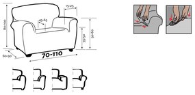 ESTIVELLA multielasztikus fotelhuzat bézs színű, 70-110 cm, 70 - 110 cm