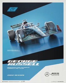 Művészeti nyomat Mercedes-AMG Petronas F1 Team - George Russell - 2022, Automobilist