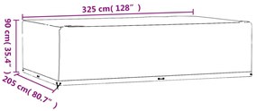 téglalap alakú kerti bútorhuzat 16 fűzőlyukkal 325x205x90 cm