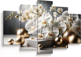 Kép - Orchidea és aranygolyók (150x105 cm)