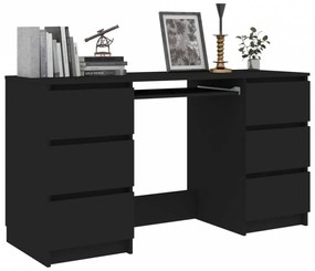 Fekete forgácslap íróasztal 140 x 50 x 77 cm