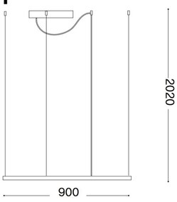 Ideal Lux - LED csillár kábelen ORACLE SLIM LED/53W/230V 3000K 90x90 cm fehér