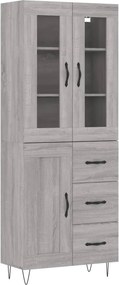 vidaXL szürke sonoma szerelt fa magasszekrény 69,5 x 34 x 180 cm