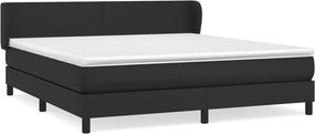 vidaXL fekete műbőr rugós ágy matraccal 160 x 200 cm