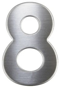 Házszám "8", RN.75L, rozsdamentes acél