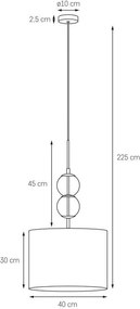 Kaspa ZOE M 11121107 Függeszték 1x25W/E27 IP20
