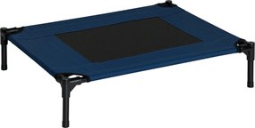 PawHut Kutyafekhely Kültéri Macskapostály Kutyafekhely Acél 600D Oxford Szövet Kék 76 x 61 x 18 cm | Aosom
