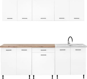 Primo 220 konyhabútor fehér, charlestone tölgy munkalappal