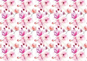 Fotótapéta flizelina Virágos akvarell rózsaszín-lila-barack 350x250 +ragasztó