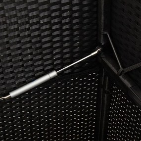 fekete polyrattan kerti pad párnával