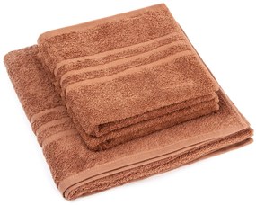 Classic kéztörlő és törölköző szett, barna, 2 db 50 x 100 cm, 1 db 70 x 140 cm, 2 db 50 x 100 cm, 1 db 70 x 140 cm