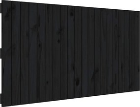 vidaXL fekete tömör fenyőfa fali fejtámla 127,5 x 3 x 60 cm