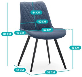 Zoe étkezőszék 2 db, acélkék