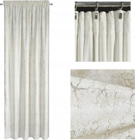 Ekrü bársony függöny arany márvánnyal 140x270 velúr szalaggal sötétítő