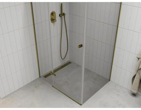 Mexen Roma zuhanykabin 70x100cm, 6mm-es üveg, arany profilú átlátszó üveg, 854-070-100-50-00