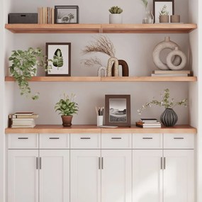 világosbarna kezelt tömör tölgyfa fali polc 180 x 60 x (2-4) cm