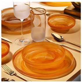 18 részes étkészlet narancssárga/üveg