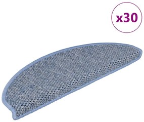 30 db kék lépcsőszőnyegek öntapadós szizál kinézetű 65x21x4 cm