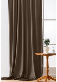 Barna sötétítő függöny VELVET 140x270 cm Felfüggesztés: Hullámos sínszalag