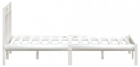 vidaXL fehér tömör fa ágykeret 135 x 190 cm (Double)