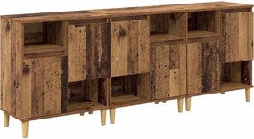 vidaXL Oldalszekrények 3 pcs Öreg fa 60 x 35 x 70 cm Faanyag