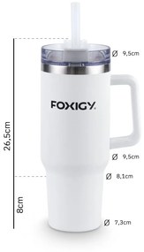 Autós thermo bögre szívószállal 1200 ml fehér