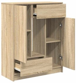sonoma tölgy komód fiókokkal és ajtókkal 73x31x90 cm