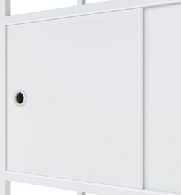 Iratrendező polc zárható szekrénnyel, irodai, nyitott polcok, fém fehér, 800x2200x400 mm: ARIEL