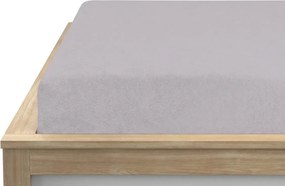 Polár anyagú gumis lepedő MOLTON szürke-lila 180 x 200 cm