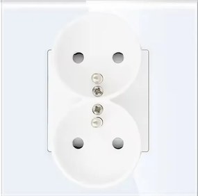 Kontakt Elektromos Aljzat Flex Tűvel Üveg FI60 Dupla 1x2 Fehér