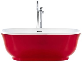 Piros szabadon álló fürdőkád 170 x 77 cm TESORO Beliani