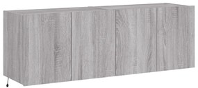 2 db szürke sonoma fali TV-szekrény LED-ekkel 60x35x41 cm