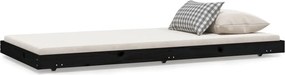 vidaXL fekete tömör fenyőfa ágykeret 75 x 190 cm