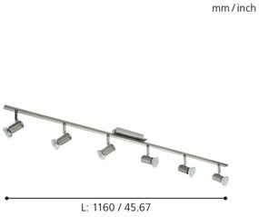 EGLO 90927 - ROTTELO fali/mennyezeti lámpa 6xGU10/LED/3W