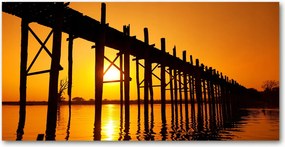 Fotó üveg kép Naplemente híd 140x70