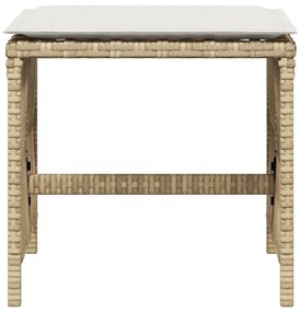 4 db bézs polyrattan kerti szék párnával 41 x 41 x 36 cm