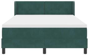 Boxspring Ágy Matrac Közepes Zöld 140x190 cm Bársony