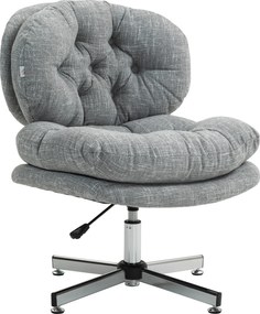 HOMCOM Karfák Nélküli Irodai Szék, Széles Ülésű Íróasztali Szék, Ergonomikusan Állítható Forgószék Vászon Hatású Kárpittal, Testreszabott Ülésű Szék,