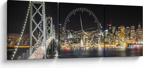 A Brooklyn-híd és a New York-i kép (órával) (90x30 cm)
