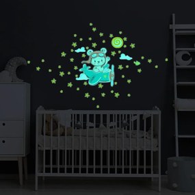 Gyerek falmatrica 30x25 cm Pilot Bear – Ambiance