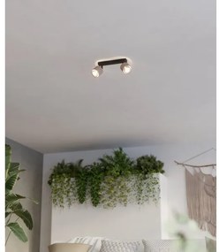 Eglo 43657 - Fali lámpa ROSLEY 2xE14/40W/230V fekete/bézs