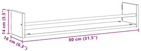 Falipolcok 2 db Artisan tölgy 80x16x14 cm Mérnök fa