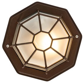 Rusztikus mennyezeti lámpa rozsdabarna 21,3 cm IP44 - Bri