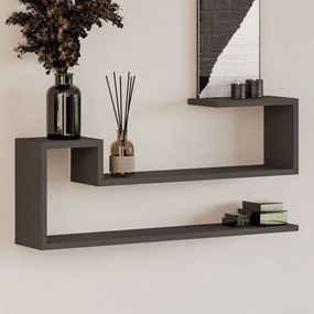 Ravi fali polc, antracit, 41,2 cm