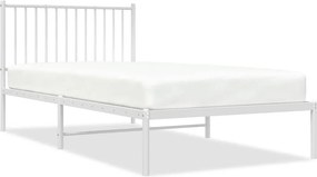 vidaXL fehér fém ágykeret fejtámlával 100x200 cm
