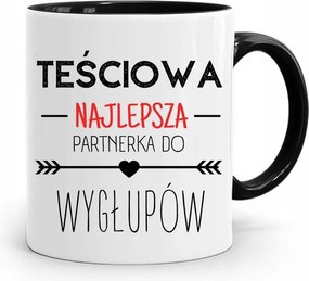 Fekete Bögre Anyósnak Legjobb Partner fényképes nyomtatással