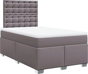 vidaXL szürke műbőr rugós ágy matraccal 120x190 cm