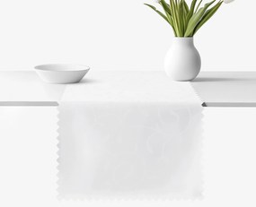 Goldea ünnepi teflonos asztali futó - fehér nagy ornamentekkel ékesített 35x140 cm